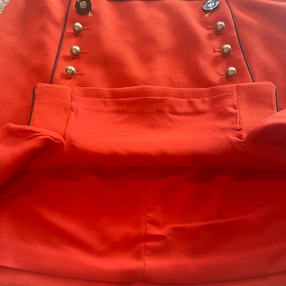 Anthropologie Leifsdottir Regatta Orange A-Line Short Skirt, Retro, Size 6 - Picture 11 of 14